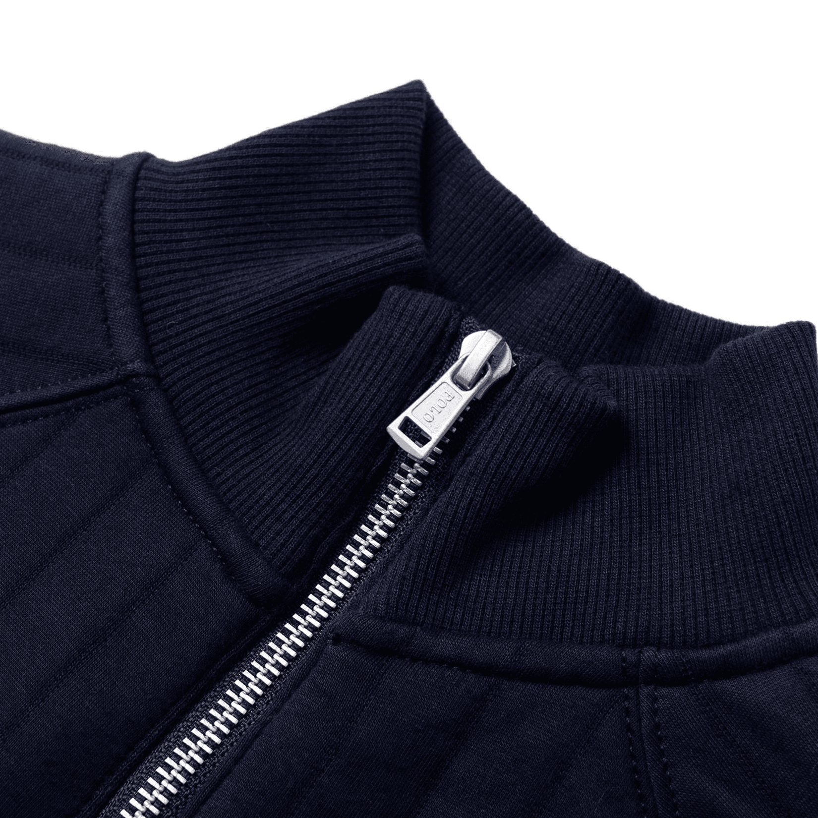 Polo Ralph Lauren FW24 Однотонный Лоскутное шитье Пони Вышивка Молния Длинный рукав Хлопковый пуховик Морской синий - изображение 6