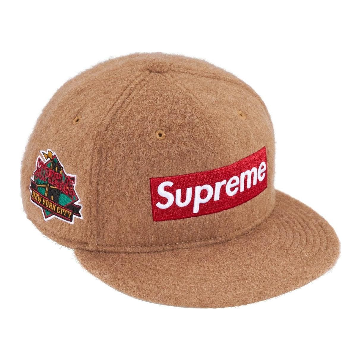 Кепка Supreme X New Era Бежевые Шерстяные Кепки Унисекс Морской Синий Верблюжий Красный Темно-Желтый Черный Розовый - изображение 3
