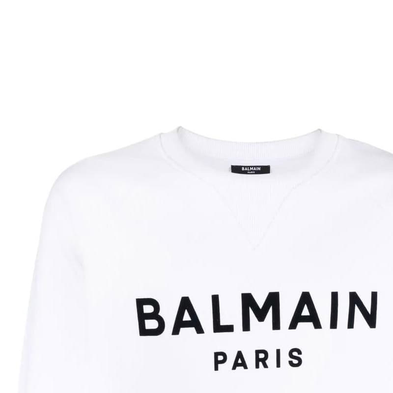 Кофта Balmain SS22 Logo Raglan Sweatshirt White — фото 6