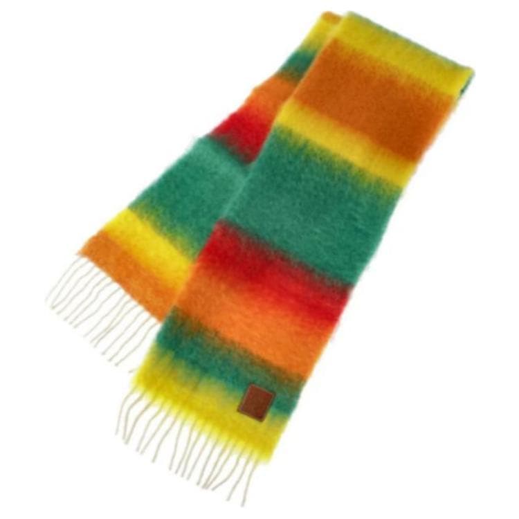 Шарф LOEWE KNIT Детали Mohair Wool Nylon Вязаные Шарфы Женские Многоцветные - изображение 2