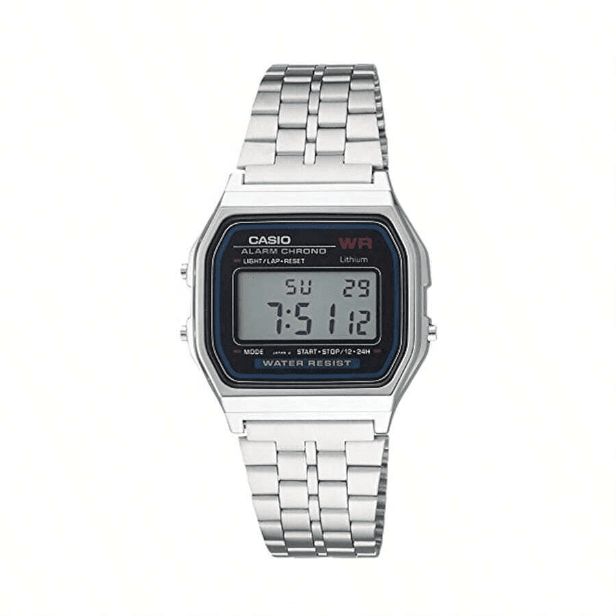 Часы CASIO Юность Металлический Квадратный Циферблат Маленький Серебряный Кварцевый Механизм Часы Унисекс Черный Циферблат - изображение 5