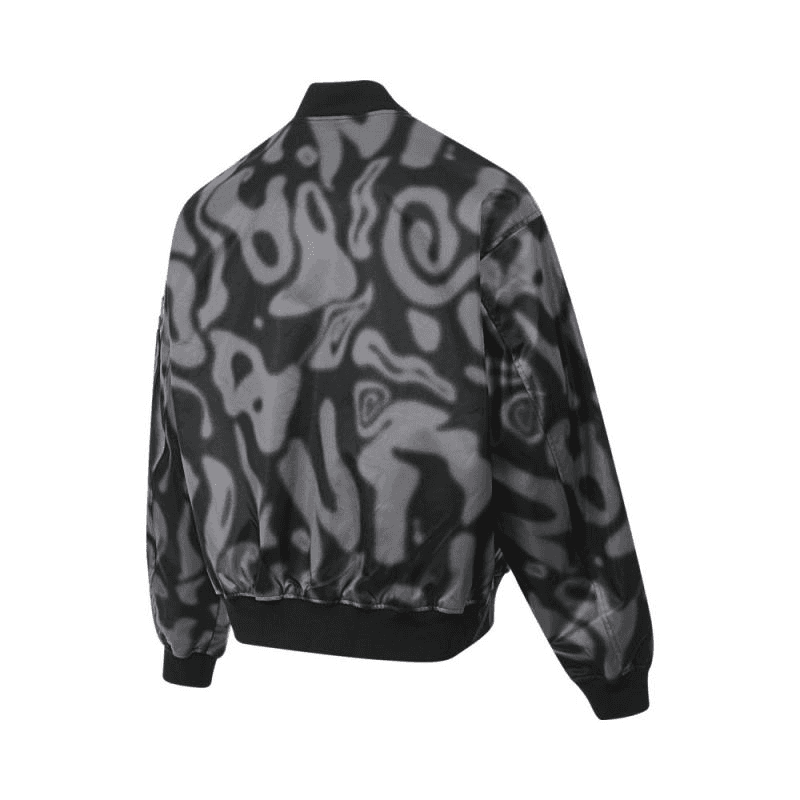 Бомбер Vans Blur Логотип BOMBER Бейсбольная куртка Мужской Черно-серый - изображение 2