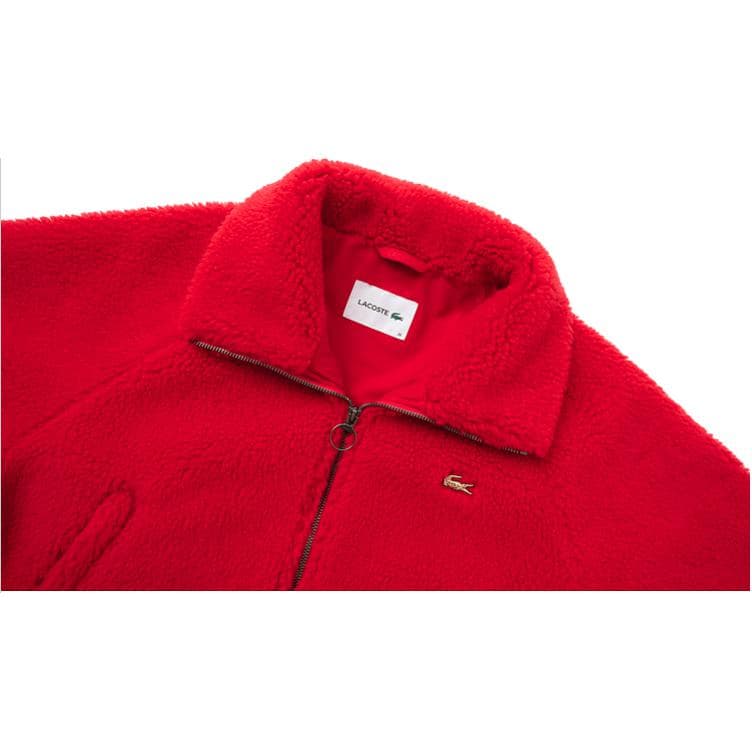 Коллаборация LACOSTE Blessing Snake Spring Festival Collection Красная Женская Бархатная Куртка - изображение 6