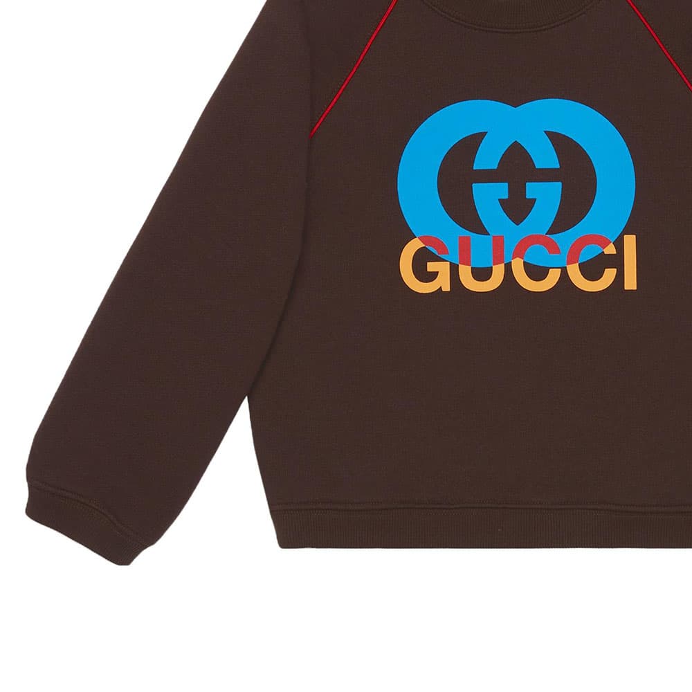 GUCCI Худи-ханьфу платье для детей FW23 коричневый детская одежда - изображение 4