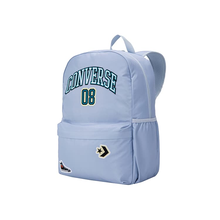 Рюкзак Converse 18L Большой объем Классический кеды Модный повседневный Полиэстер Рюкзак Средний Светло-голубой - изображение 2