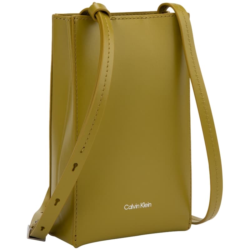 Сумка для телефона Calvin Klein Чехол для телефона из коровьей кожи среднего размера женский травяного желтого цвета - изображение 2