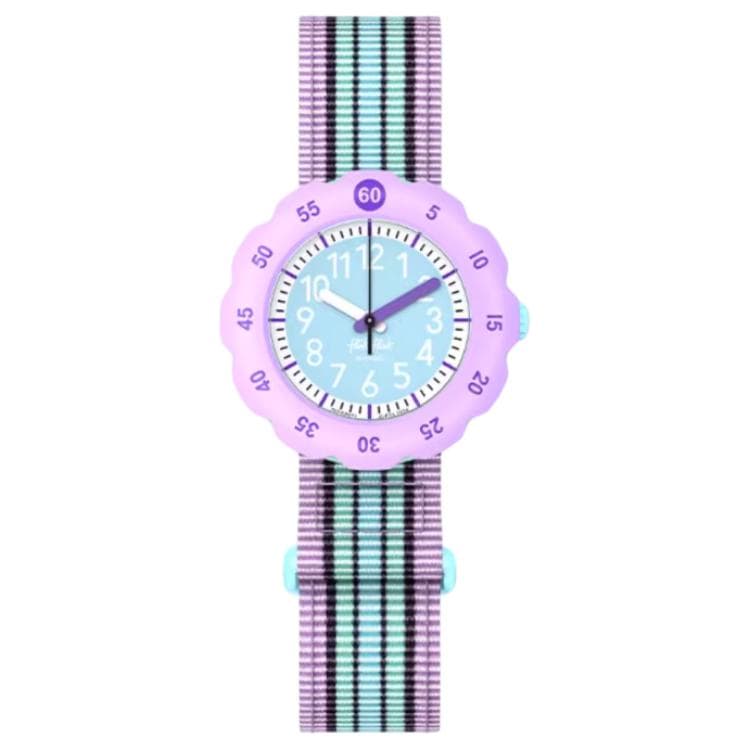 Часы SWATCH Flik Flak Кварцевый механизм Детские часы 34,75 мм Синий циферблат Пластиковый корпус Часы Ткань Шнуровка - изображение 1