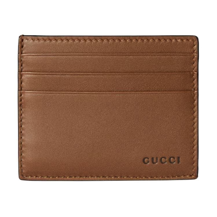 Картхолдер Gucci GG Emblem Кожа Визитницы Мужской Коричневый - изображение 1