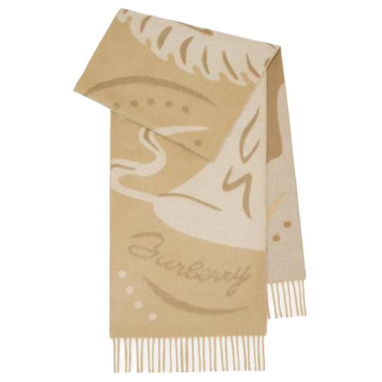 Шарф Burberry Плюш с кольцевым рисунком Knit Scarves Unisex Желтый - изображение 1