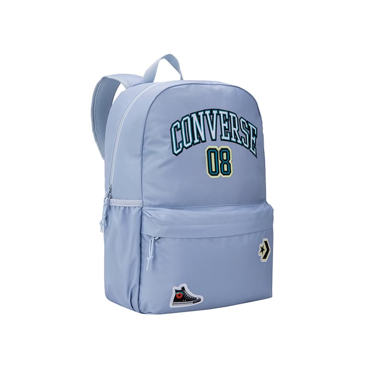 Рюкзак Converse 18L Большой объем Классический кеды Модный повседневный Полиэстер Рюкзак Средний Светло-голубой - изображение 3