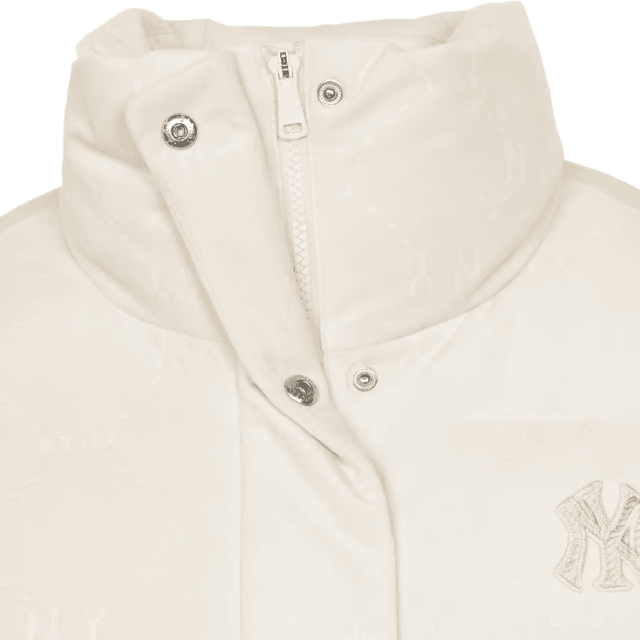 Пуховик MLB New York Yankees Женская пуховая куртка цвета экрю - изображение 3