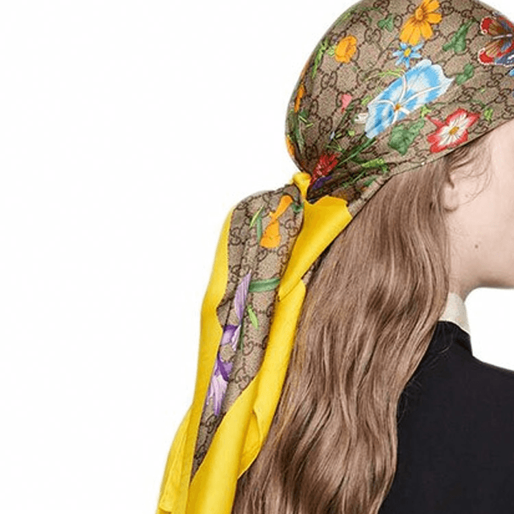 Платок Gucci GG Silk Scarf Yellow - изображение 2