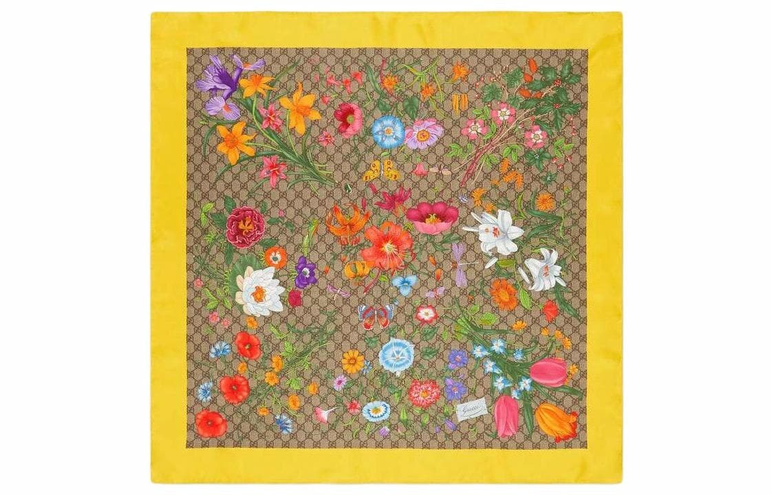Платок Gucci GG Silk Scarf Yellow - изображение 1