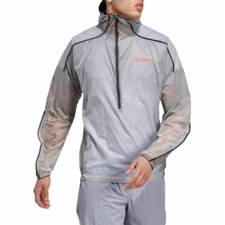 Куртка adidas Terrex Logo Half-Zip Hoodie Silver Gray - изображение 2