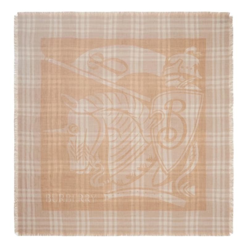 Шарф Burberry Шерсть Полиамид Knit Scarves Unisex Терракота Белый - изображение 1
