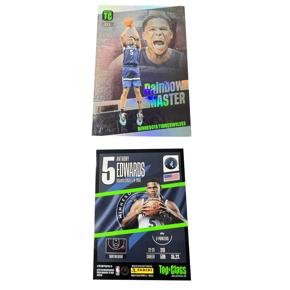 Коллекционные карточки PANINI Minnesota Timberwolves Ядерный Эдвардс Huzi TC Коллекция Рефракция Superstar Карточки RARE Спортивные карточки - изображение 4