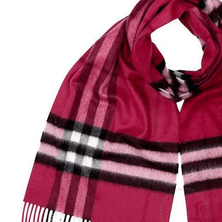 Шарф burberry Плюш с кольцевым рисунком Вязаные шарфы Женские Розовый - изображение 3