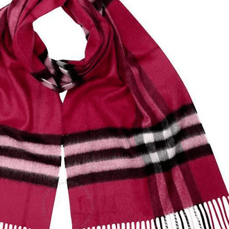 Шарф burberry Плюш с кольцевым рисунком Вязаные шарфы Женские Розовый - изображение 2