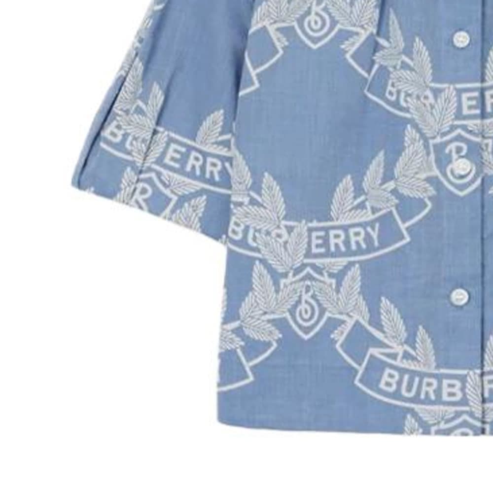 Детская рубашка Burberry SS23 синего цвета - изображение 3