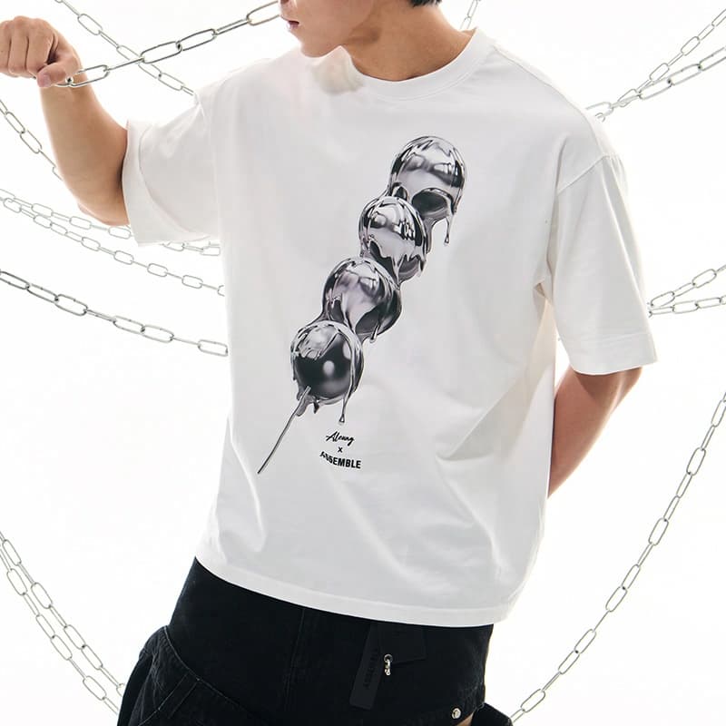 Футболка 455EMBLE x ALEUNG Letter Print Crewneck T-Shirt White - изображение 6