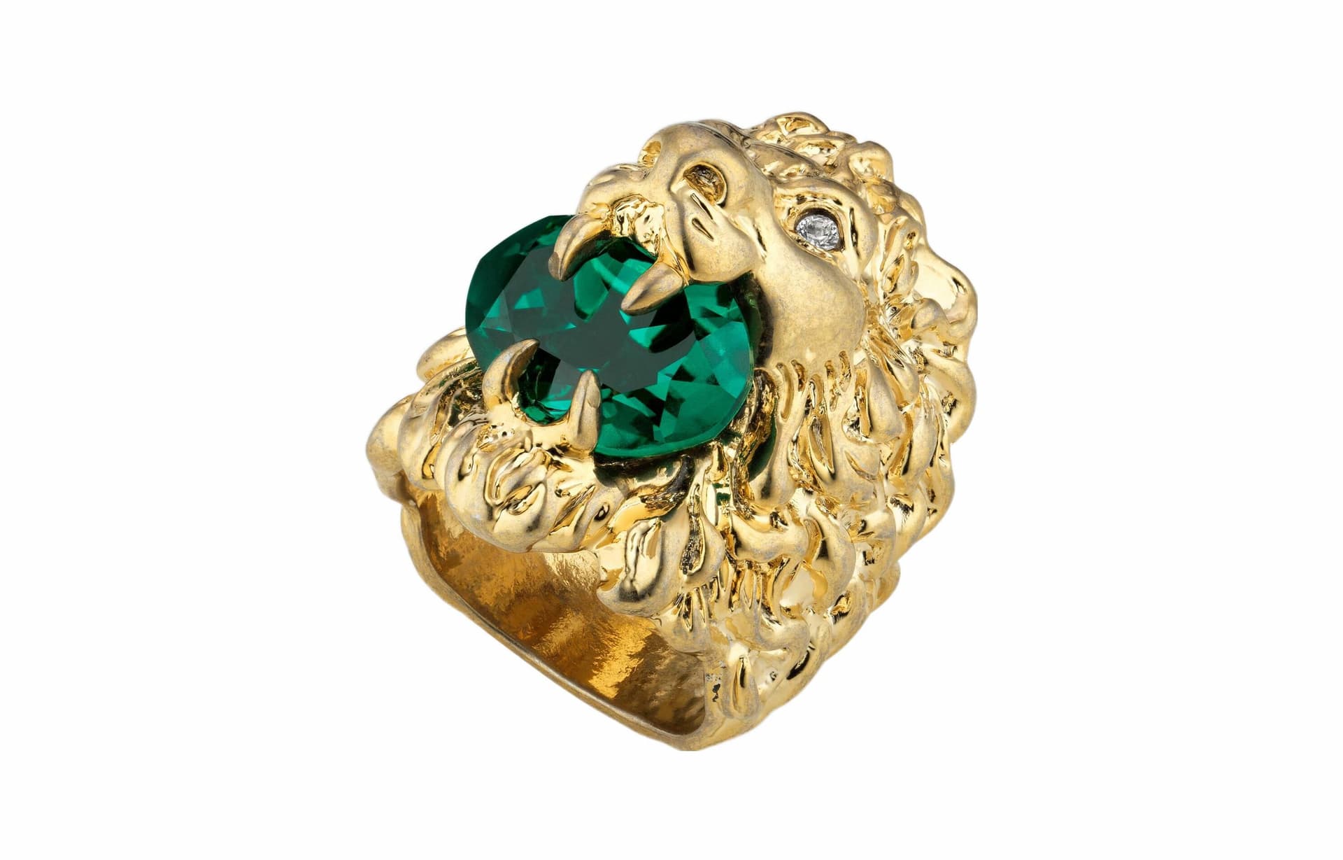 Кольцо GUCCI Crystal Lion Head Ring - изображение 3