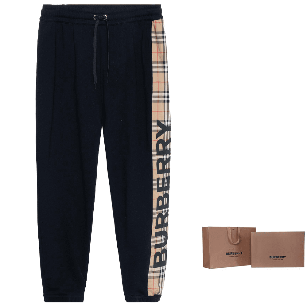 Штаны Burberry Check Jogger Pants Black - изображение 9