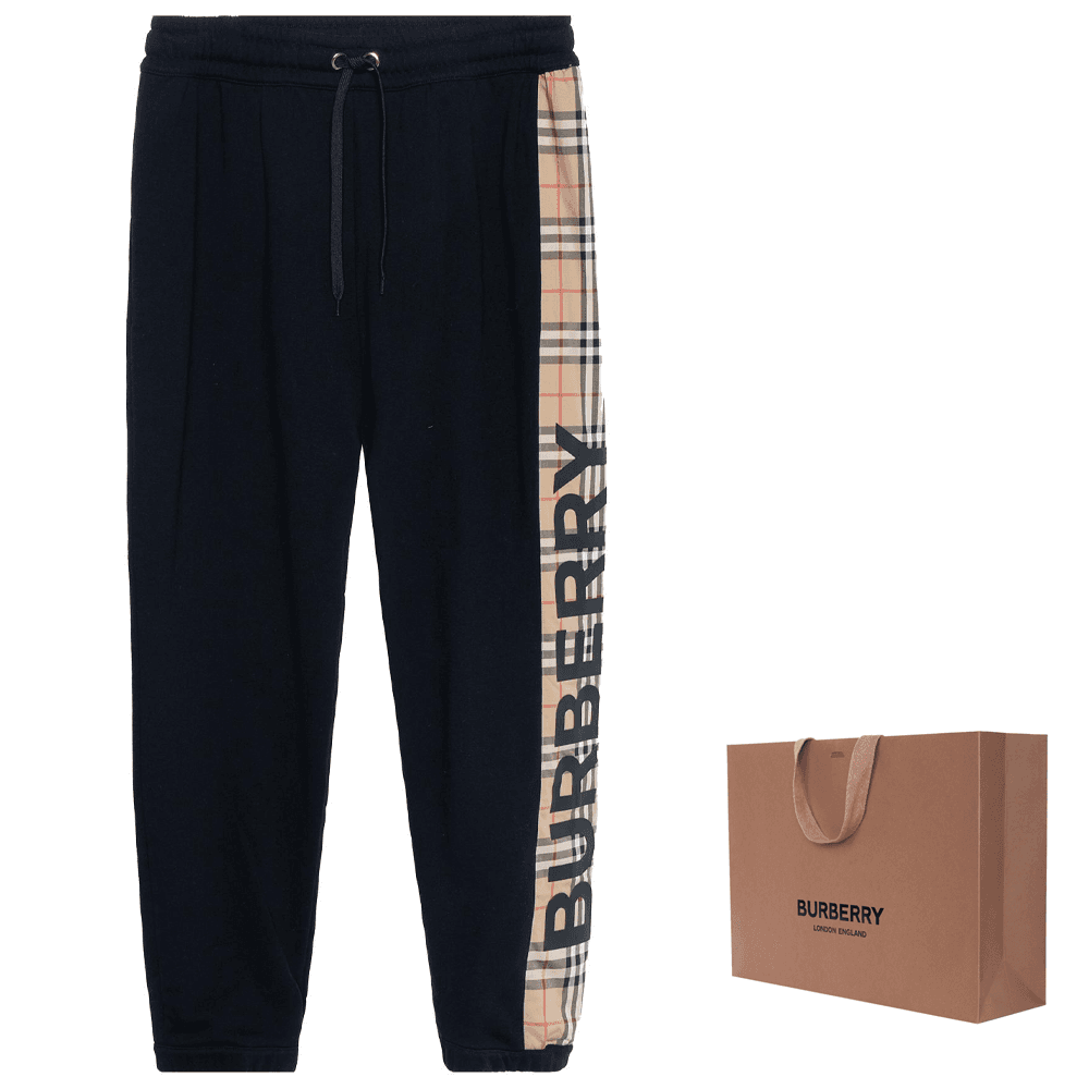 Штаны Burberry Check Jogger Pants Black - изображение 7