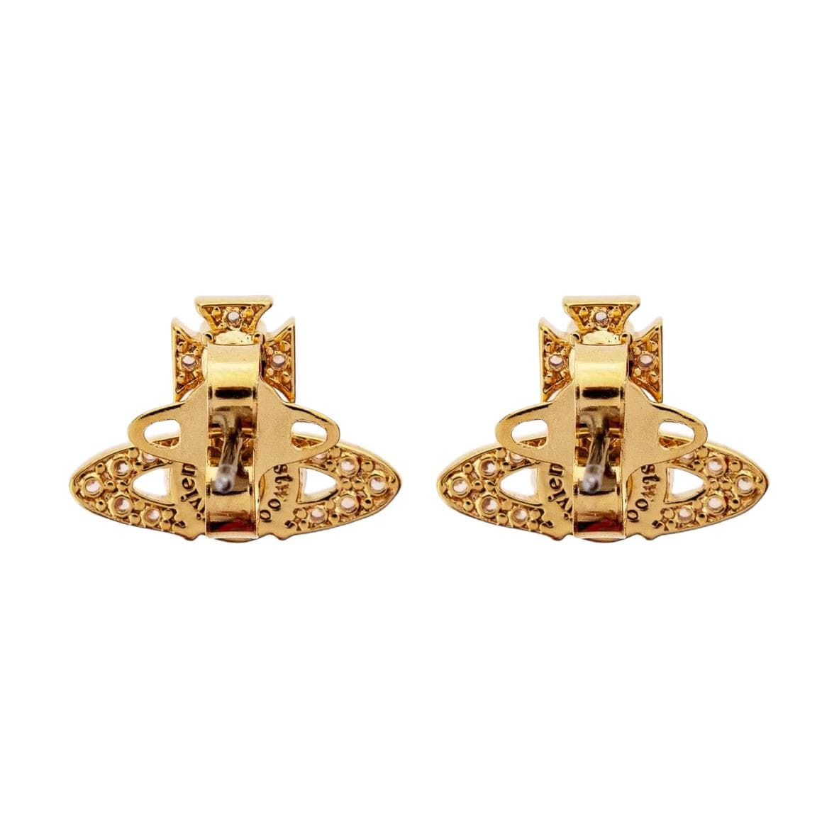 Серьги Vivienne Westwood Оригинальный дизайн Серьги из латуни и кристалла Женские Золото - изображение 2