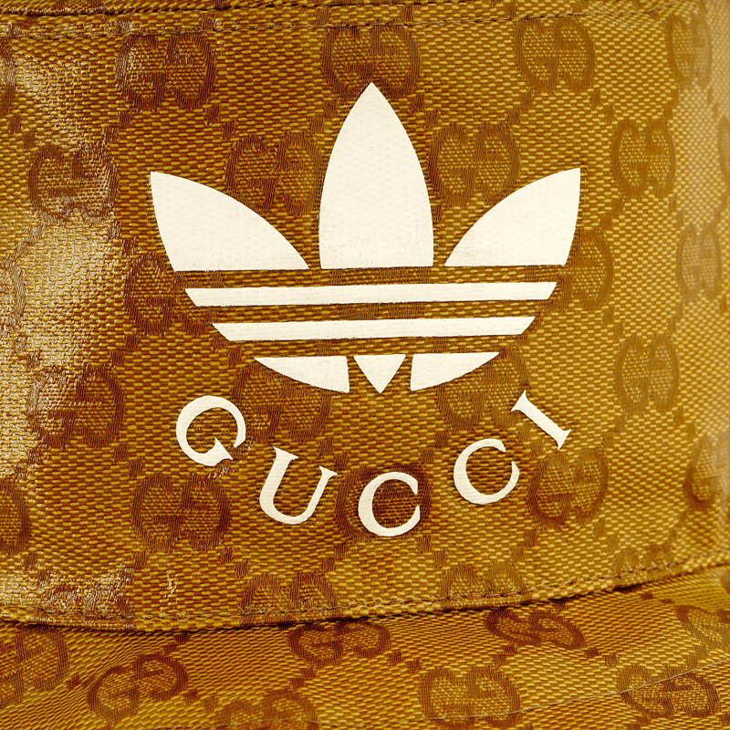 Панама GUCCI x Adidas Crystal Canvas Bucket Hat Brown - изображение 4
