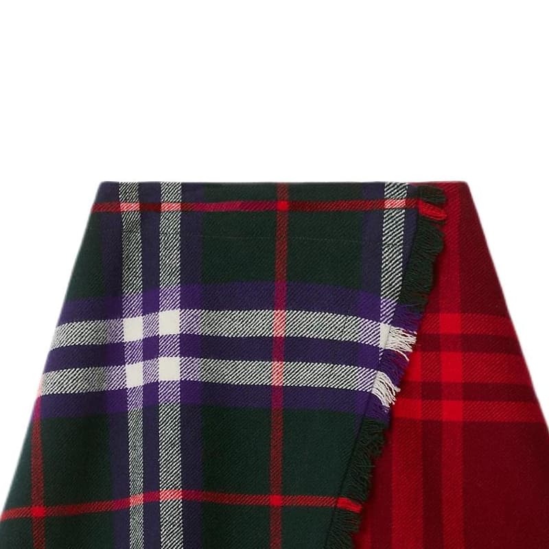 Burberry Полосы Клетчатый Многоцветный Юбка Умеренный FW24 Детский Красный - изображение 3