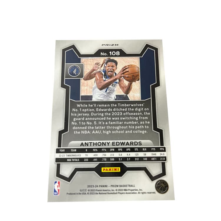 Коллекционные карточки PANINI x NBA Коллекция NBA Эдвардс Карты Призм Редкие спортивные карты - изображение 2