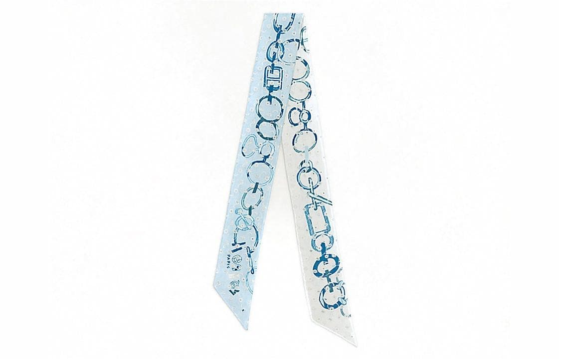 Платок Hermes Twilly Rhythm Embroidery Blue - изображение 1