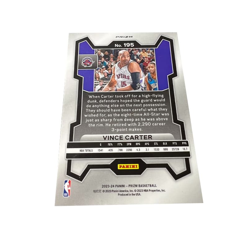 Коллекционные карточки Panini Raptors Team VINCE Carter Flying Man Тресстрайс Ледяной Голографический Карт - изображение 2