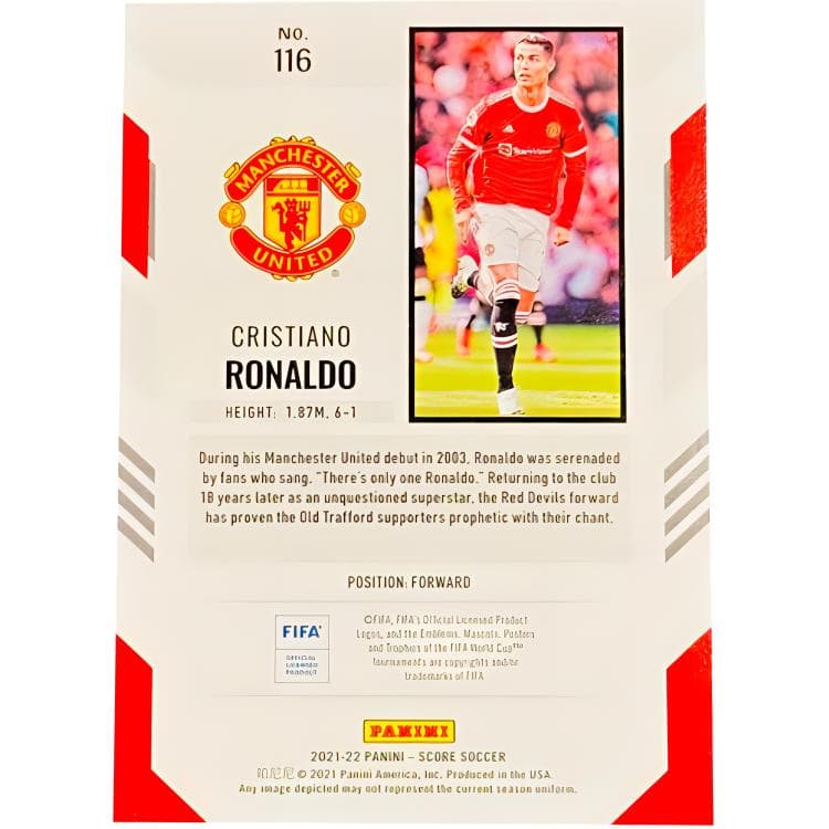 Коллекционные карточки PANINI CRISTIANO RONALDO CRISTIANO RONALDO Роналду Манчестер Юнайтед Основа Ручная скульптура Игрок Карта - изображение 4