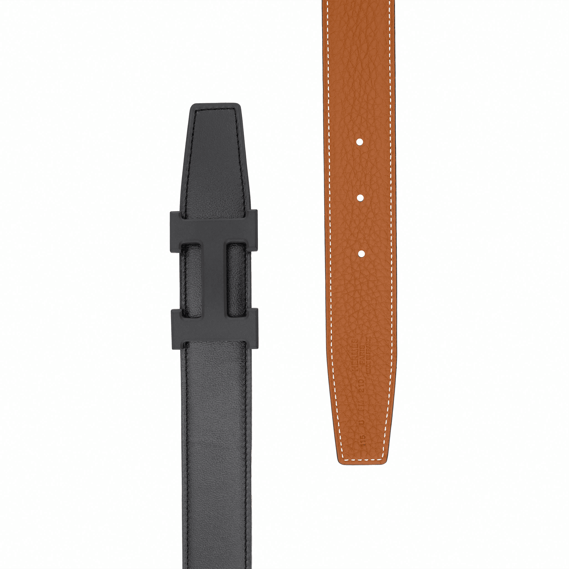 Ремень Hermes Togo Reversible Belt Black Gold 3.2cm - изображение 5