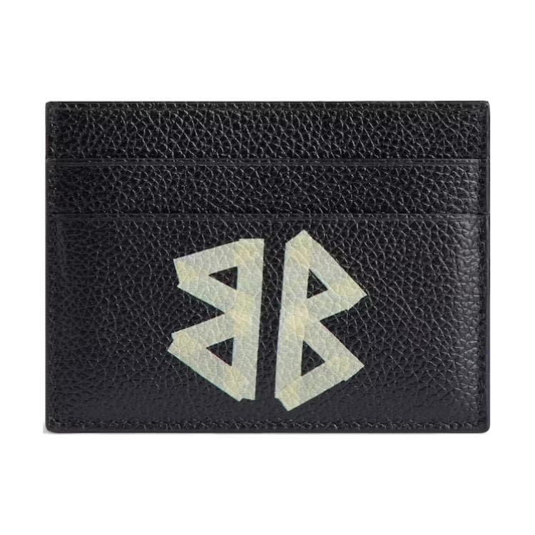 Картхолдер Balenciaga Мужской кошелек из телячьей кожи с рельефным узором черный - изображение 1