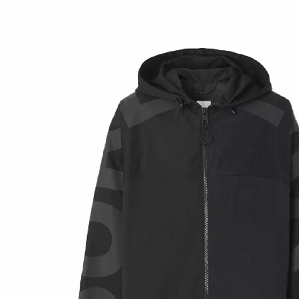 Куртка Burberry Letter Print Hoodie Jacket Black - изображение 5