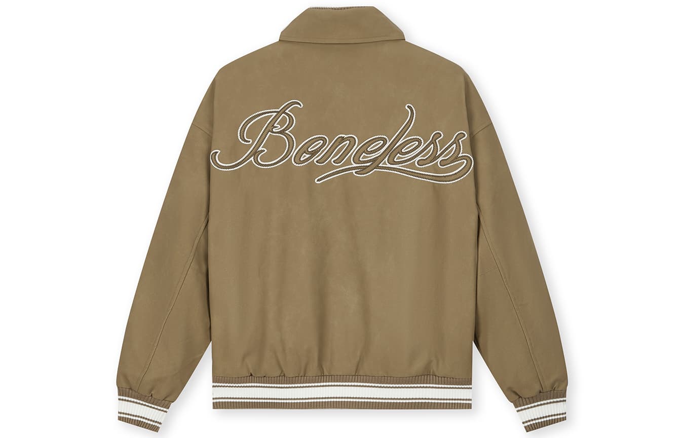 Куртка BONELESS Американский винтаж Повседневный Экстра свободный Роскошная уличная одежда Отложной воротник Аппликация Универсальный Куртки & Пальто Унисекс - изображение 2