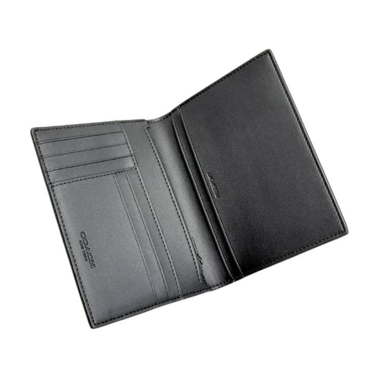 Картхолдер Coach Passport Case Покрытый холст Картхолдер Унисекс Черный - изображение 7