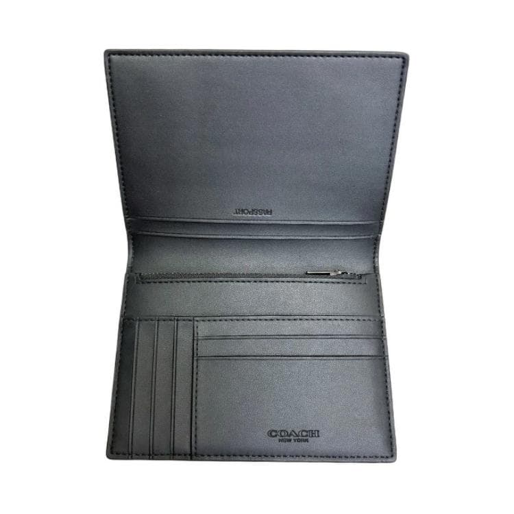 Картхолдер Coach Passport Case Покрытый холст Картхолдер Унисекс Черный - изображение 5