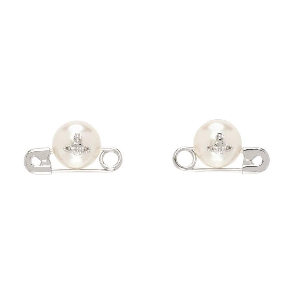 Серьги Vivienne Westwood Оригинальный дизайн латунь искусственный жемчуг серьги-гвоздики для женщин белый - изображение 2