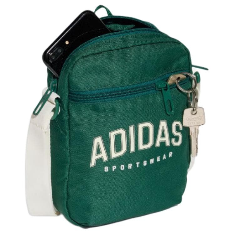 Мини-сумка Adidas Полиэстеровая ткань Сумка через плечо плечевая сумка Унисекс Зеленая - изображение 3
