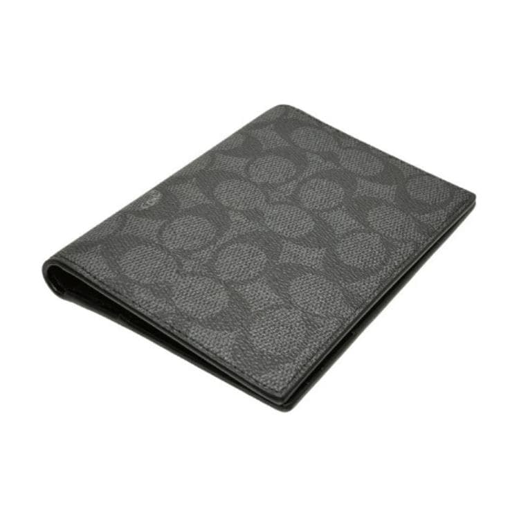 Картхолдер Coach Passport Case Покрытый холст Картхолдер Унисекс Черный - изображение 4