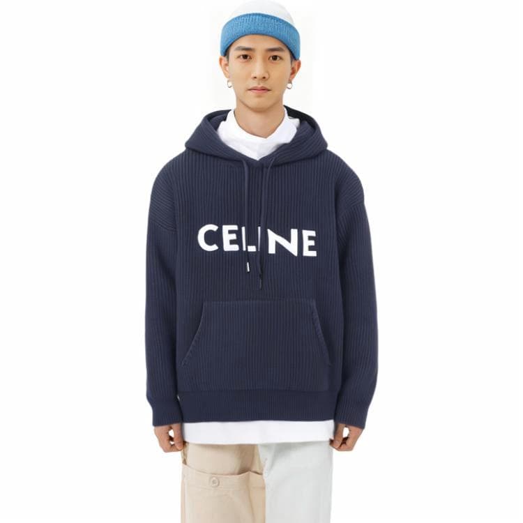 Худи Celine Logo Print Hoodie Black - изображение 4