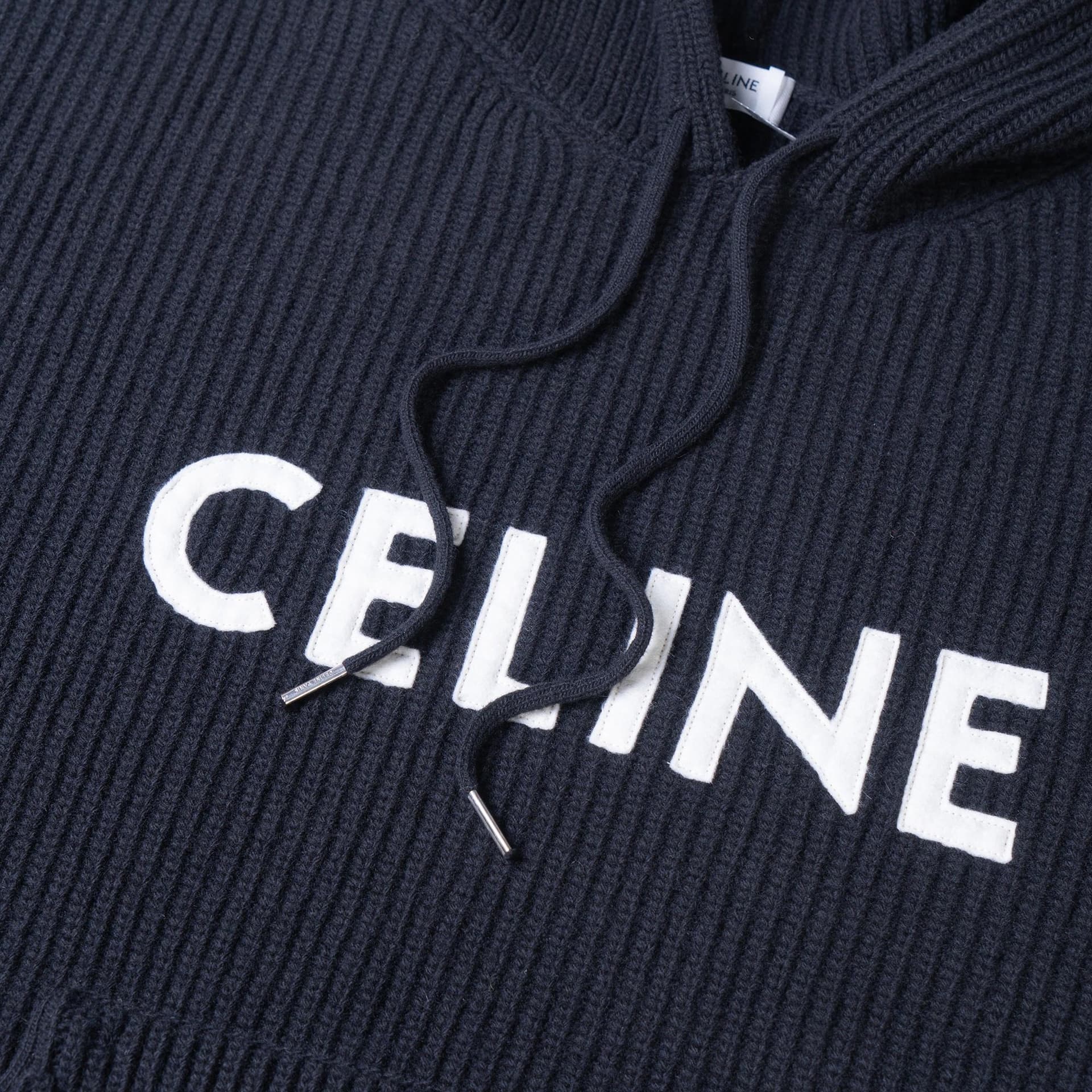 Худи Celine Logo Print Hoodie Black - изображение 5