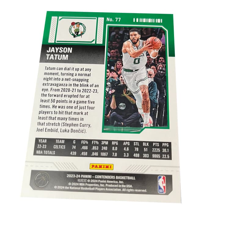 Коллекционные карточки PANINI Celtics Джейсон Татум Шар Game Ticket Mojo Скидка Скидка Лабиринт Элегантный Игровая Карта РАРная Карта - изображение 2