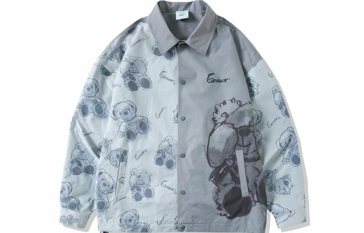 Куртка ER Bear Print Colorblock Jacket - изображение 2