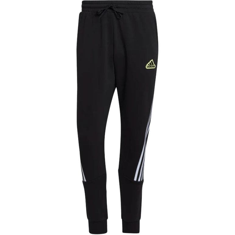 Штаны Adidas Future Icons Вязаные Тренировочные Штаны Мужские Черные Импульс Желтые - изображение 1