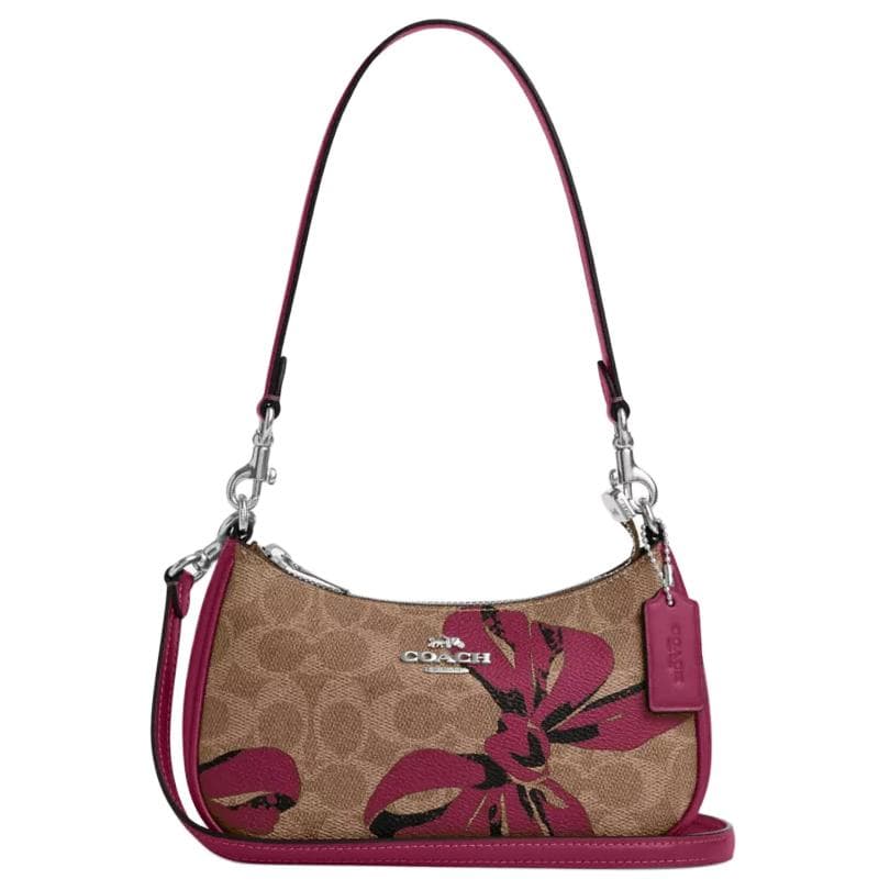 Мини-сумка COACH Teri Покрытие Холст Сумка через плечо Сумка на плечо Маленькая Женская Коричневая - изображение 1
