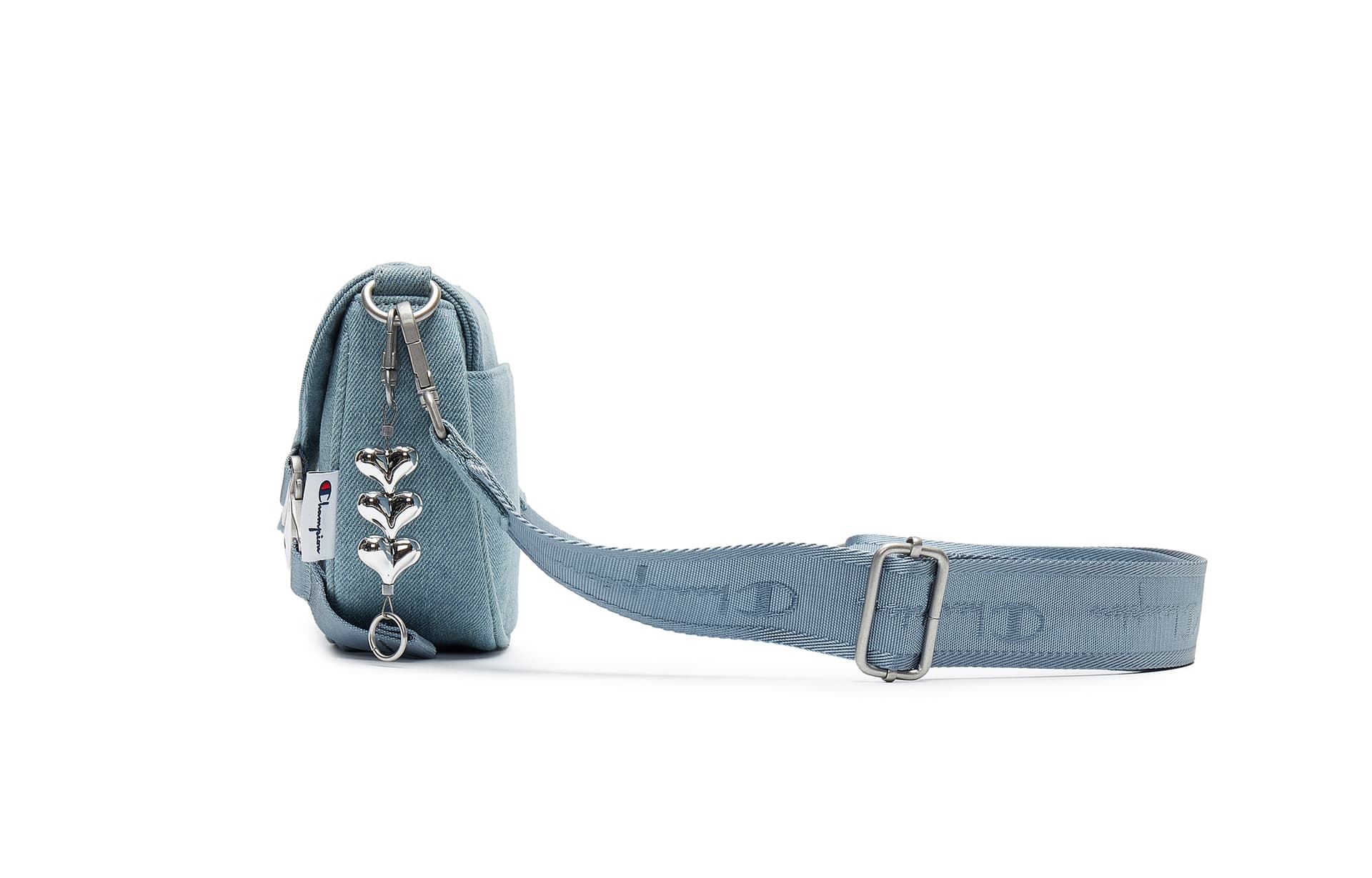 Сумка через плечо Champion Saddle Bag Ткань Сумка через плечо Женская Светло-Синий Деним Очистка Розовый - изображение 4
